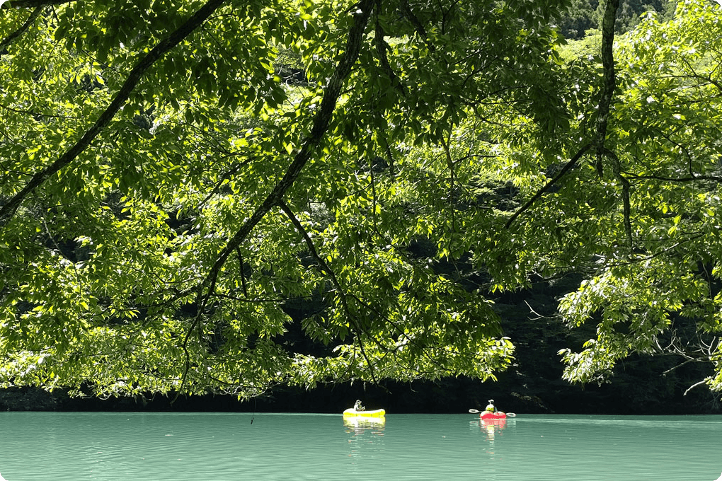 景勝地を水上散歩しながら、飲み水のルーツを知りに行くカヤックツアーのイメージ画像